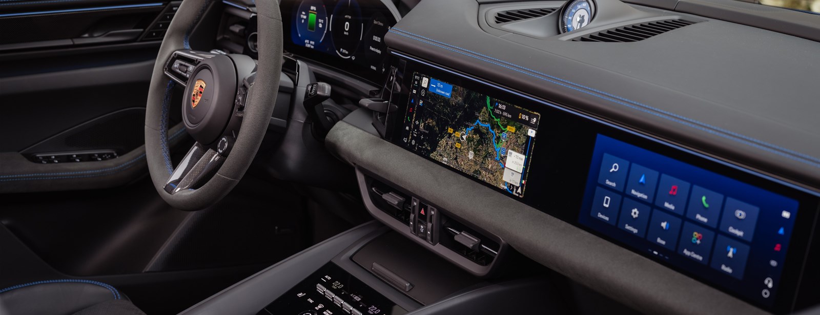 Het interieur van de Porsche Macan GTS: Intelligente functionaliteit in GTS-stijl. 